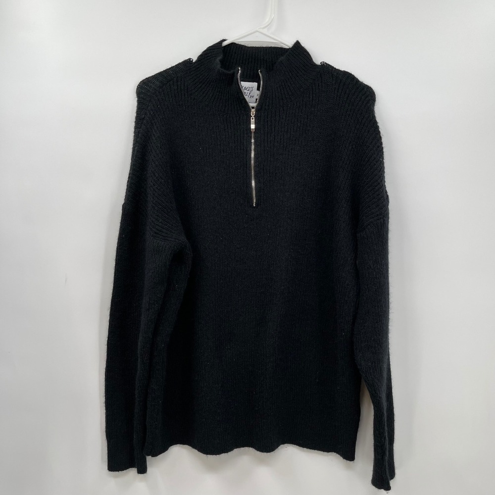 Princess Polly Half Zip Sweater Knit Pullover Black Womens‎ XS/S
